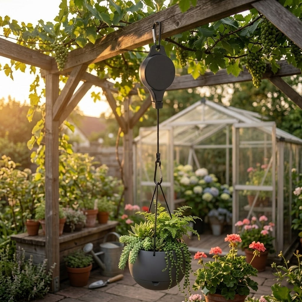 Adjustable Plant Hanger (3-Pack) — No Ladder Needed, Easy Reach System