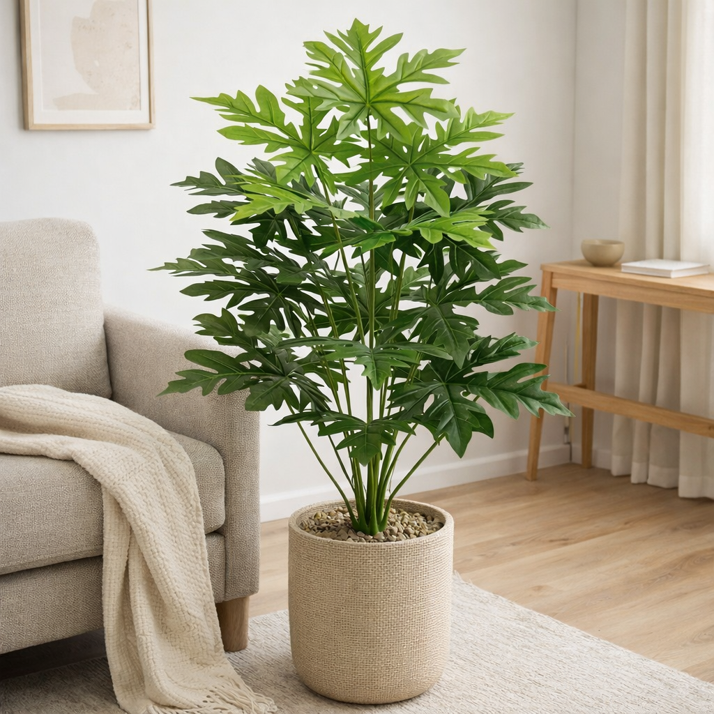 Artificial Papaya Leaf Plant – Full & Lush Tropical Decor