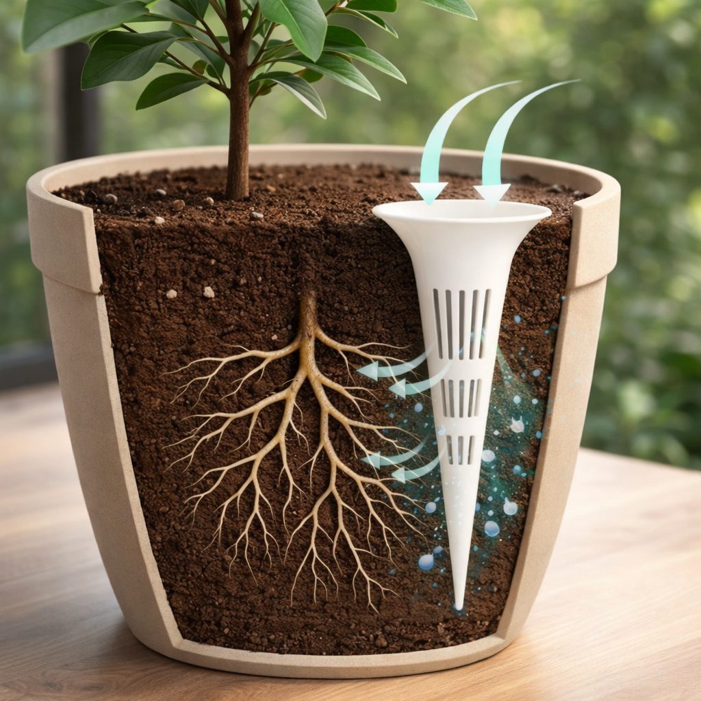 Deep Watering Insert for Plant Pots*5 | Helps Water Reach Deeper Soil Layers
