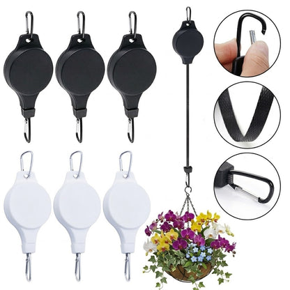 Adjustable Plant Hanger (3-Pack) — No Ladder Needed, Easy Reach System