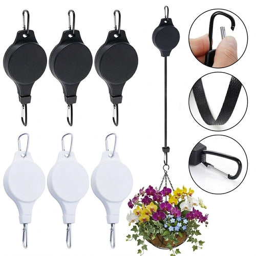 Adjustable Plant Hanger (3-Pack) — No Ladder Needed, Easy Reach System