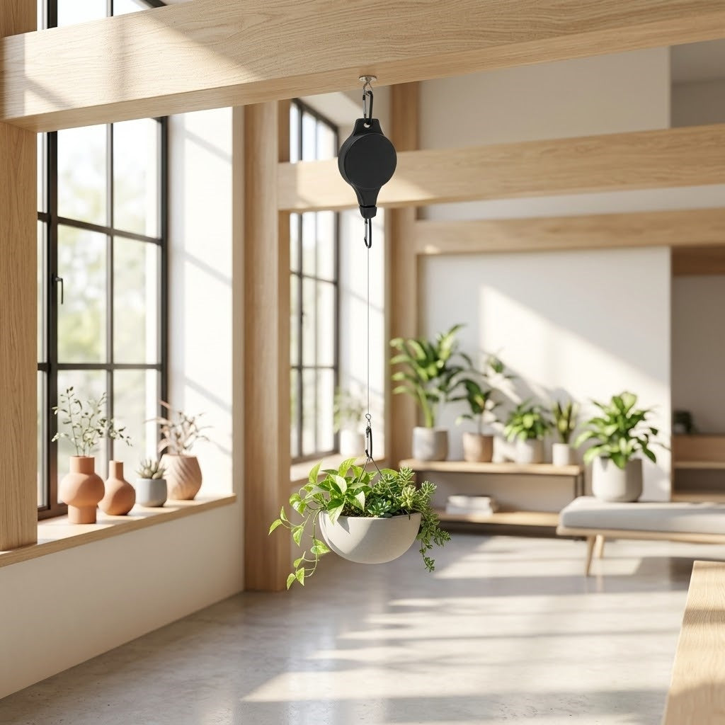 Adjustable Plant Hanger (3-Pack) — No Ladder Needed, Easy Reach System